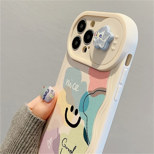 Y2K Cute 3D Star Rainbow Wave Edge Push Window Protective Soft Case For IPhone 15 Pro Max 14 Pro Max 13 12 Pro 11 Shockproof Back Cover - Image 9