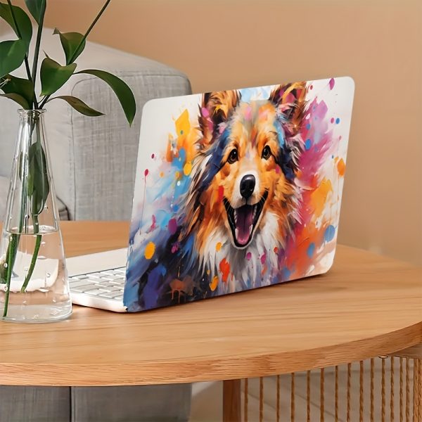 2pcs Oil Painting Puppy Laptop Stickers - Vinyl Self-Adhesive Removable Decals for 33.02-38.1 cm Laptops, No Residue Cute Dog Design for Plastic/Metal Surfaces, Disposable Pet Lover Accessories, Laptop Decoration | Playful Dog Motif | Noresidue Adhesive, Laptop Accessories - Image 8