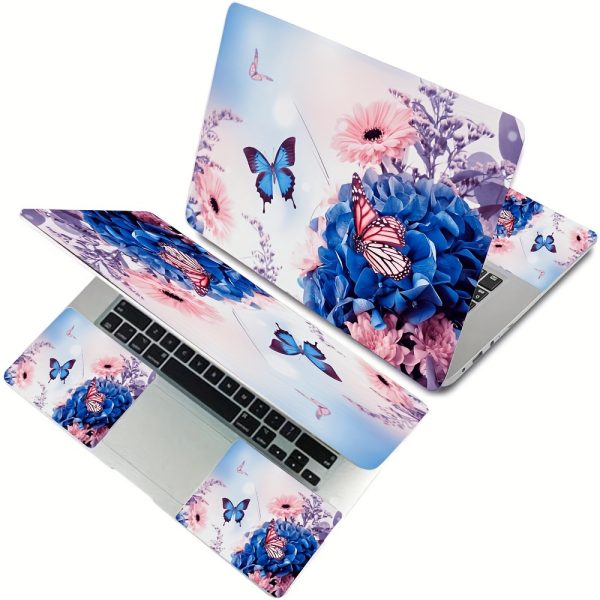 ISETTA PVC Laptop Skin Decal with Wrist Pad Stickers, Universal Notebook Cover Protector, Butterfly & Floral Design, Fits 30.48-39.62 cm, Easy Apply & Remove, Bubble-Free - Image 8