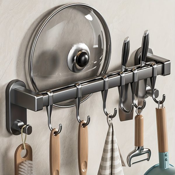 WONGIRL Carbon Steel Kitchen Organizer Rack - Ideal for Chopsticks, Knives & Seasonings | Easy Install with Adhesive or Screws - Image 7