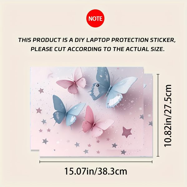 Vinyl Laptop Shell Butterfly Stickers, 2pcs/set Scratch-Proof DIY Art Protective Case for Laptops - Easy-to-Paste and Durable Design Suitable for Notebooks & Cars - Image 2