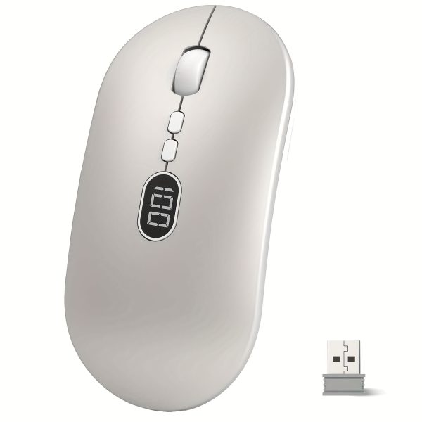 ZIYOULANG Ultra-Slim Wireless Mouse with Battery Display - 2.4G Rechargeable, Quiet Click, 1600 DPI, Compatible with PC, Mac, MacBook - Ideal for Office Use, Clicker Included, Mousepad 2.4G - Image 7
