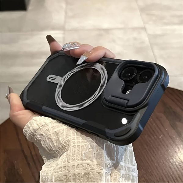 Shockproof Armor Transparent Phone Case Suitable for iPhone 16 15 14 13 12 Pro Max for iPhone 16 for iPhone 15 for iPhone 14 for iPhone 13 for iPhone 12 Supports Wireless Charging Lens Stand Protective Cover - Image 11