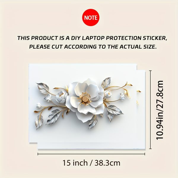 Vinyl Laptop Shell Rose Sticker, 2pcs/Set, Scratch-Proof DIY Art Protective Case for Laptops - Easy to Apply and Durable Design Suitable for Laptops, Cars, Helmets, Motorcycles, Refrigerator Decor - Image 6