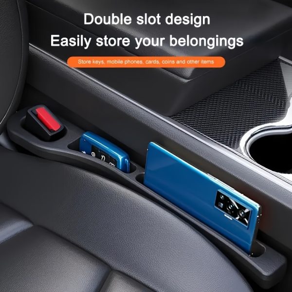 Pack of 2 Car Seat Gap Storage Strips, Leak-proof Design Prevents Debris Falling and Can Also Store Small Items, In-Car Interior Gap Organizer - Image 8