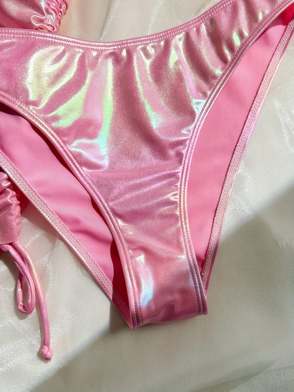 2024 New European And American Gradient Shiny Bikini Women'S Swimsuit Sexy Three-Piece Set for Cross-Border Trade - Image 4