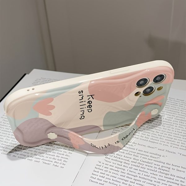 A Minimalist White Cream Shell for Wristband Phone Cases, Featuring a Simple Design And Shock Protection. It'S a Perfect Choice for Spring And Summer, Compatible with Models 16/16Plus/16Pro/16Promax/15/15Plus/15Promax/14/14Plus/14Pro/14Promax, 13/13Pro/13Promax, 12/12Pro/12Promax, And 11/11Pro Max. - Image 5