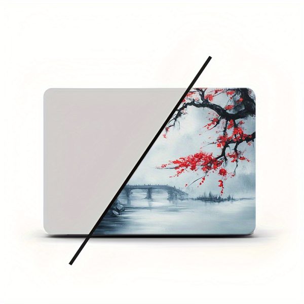 3pcs Vibrant Red Maple Leaf & Traditional Asian Bridge Laptop Stickers - Durable PVC, Anti-Scratch, Perfect for MacBook & Other Laptops - Available in 1pc Spare, Laptop Decoration | Artistic Laptop Skin | Durable Laptop Skin, Laptop Accessories - Image 8