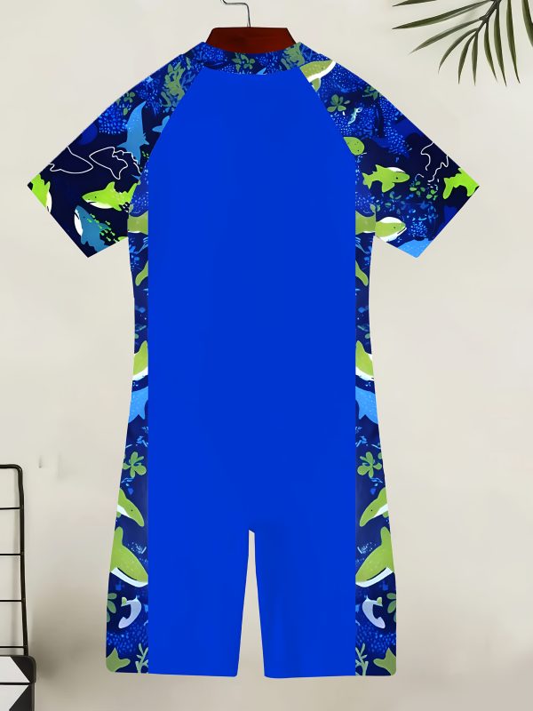 Fashionable Print One-Piece Swimsuits for Boys, Girls And Teenagers, Swim Trunks for Boys, Girls And Teenagers, Professional Swimsuits And Trunks for Swimming Enthusiasts, Novel Pattern Design, Comfortable Quick-Drying And Breathable Fabric, Suitable for Boys And Girls - Image 4