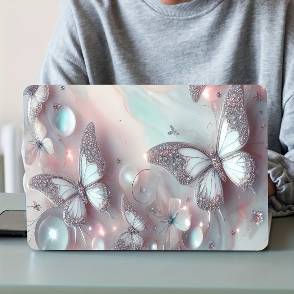 2pcs Butterfly Floral Laptop Skins, Vinyl Notebook Computer Case Stickers, Scratch-Resistant DIY Art Protective Covers, Easy to Apply & Durable Design for Notebooks - Semi-Matte Finish, Notebook Customization | Butterfly Pattern | Self-adhesive Design - Image 11