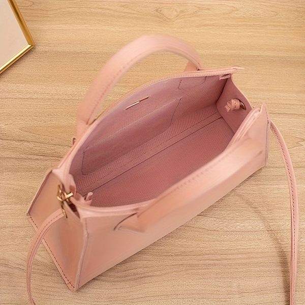Women's Minimalist Luxury Crossbody Bag with Detachable Adjustable Strap - Compact Handbag for Travel, Shopping & Commute, Zipper Closure, 6 Colors (Khaki/Light Brown/White/Pink/Green/Black), Crossbody Purse, Commute Handbag, Modern Handbag, Sleek Design, Casual Accessory, Stylish Purse, Durable Material, Versatile Purse, Travel Essentials - Image 6