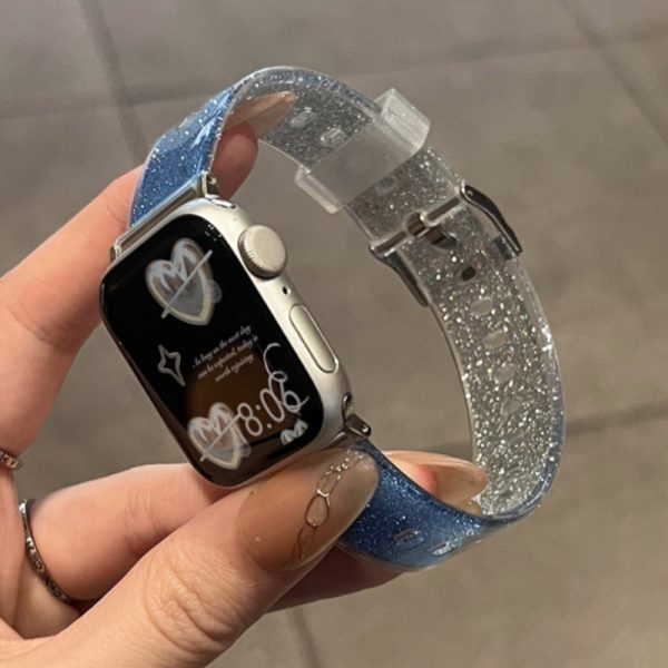 1pc Elegant Purple Silicone Watch Strap with Transparent Pin Buckle for Apple Watch Ultra/Ultra 2/49mm, Series 10/9/8/7/6/5/4/3/SE - Sport Smartwatch Band for Teens, Compatible with 38mm-46mm Models - Image 6
