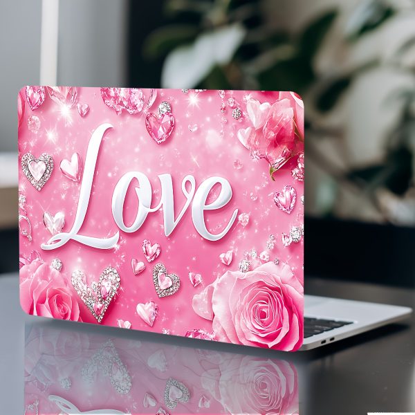 2pcs Elegant Pink Love Heart Vinyl Laptop Stickers - Waterproof, Scratch-Resistant, DIY Art Protection for Laptops & Cars, Perfect for Valentine'S Day or Romantic Themes, Romantic Accessories | Elegant Sticker Design | Durable Vinyl Stickers, Laptop Accessories - Image 7