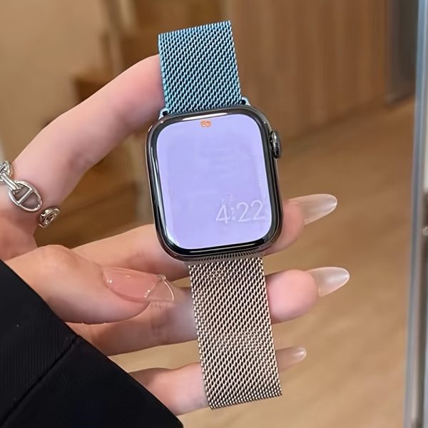 [Shiyu Milanese] Shiyu Milanese Loop Band for Apple Watch | Stainless Steel Mesh, Magnetic Clasp, Waterproof Strap | Compatible with Series 1-10 & SE, Sizes 38mm-49mm, Elegant Design for Men and Women - Image 18