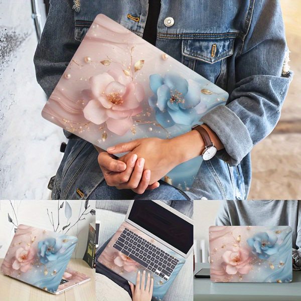 3pcs, including 1 spare, no need to worry about peeling off, light luxury marble pattern laptop sticker set, PVC material, self-adhesive, reusable, semi-matte surface, scratch-resistant, suitable for 12-15.6-inch laptops, easy installation and removal - Image 4