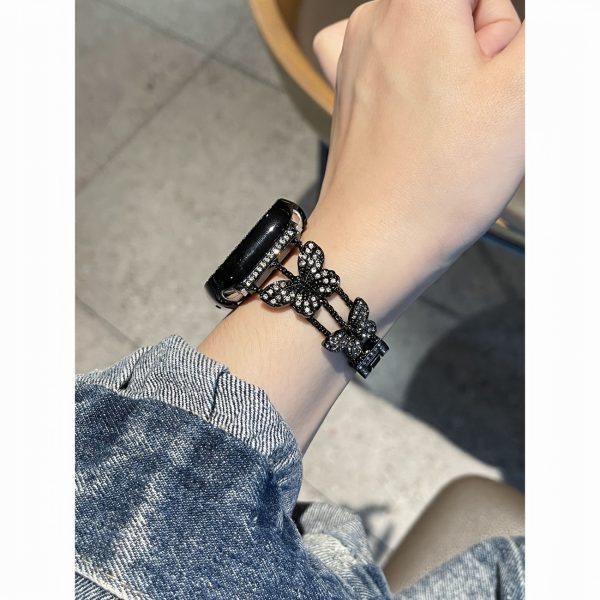 Add glory to your watch with a BIIFAKOO one double butterfly strap - Compatible with i Watch Series S10 available 9/8/7/6/5/4/3/2/1/SE/Ultra - Shiny and stylish, suitable for women 38mm 40mm 41mm 44mm 45mm 49mm - Image 9