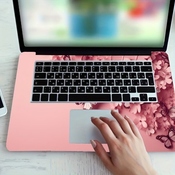 Roller packaging 3pcs, 1pc spare, no need to worry about sticking issues, suitable for laptops - pink butterfly and flower design ultra-thin, sturdy, fashionable protection - bubble-free, durable cover, suitable for ultrabooks and notebooks - Image 7