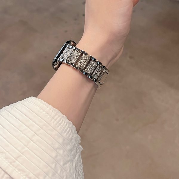 A S-letter iWatch10 generation with shiny rhinestones is a great choice for iWatch strap gifts compatible with 38mm 40mm 41mm 42mm 44mm 45mm 46mm 49mm Series 10 9 8 7 6 5 4 3 2 1 SE/Ultra Only sell watch straps but no watches - Image 15