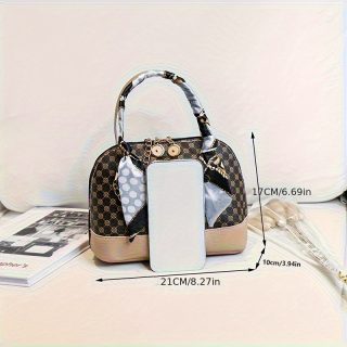 New Women'S Light Luxury Printed Shell Bag, Large Capacity Handbag, Fashionable and Versatile Shoulder Crossbody Bag