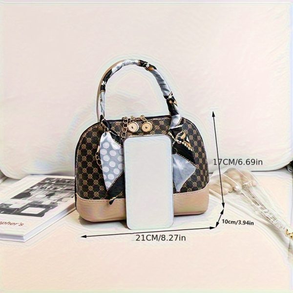 New Women'S Light Luxury Printed Shell Bag, Large Capacity Handbag, Fashionable and Versatile Shoulder Crossbody Bag