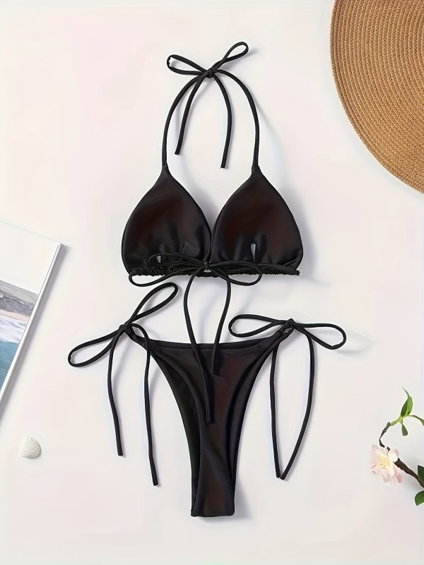 Women's Two-Piece Bikini Set, V-Shaped Bottoms, Women's Swimwear And Clothing., High Waisted Bikini Set - Image 2