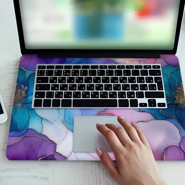 3pcs, 1 spare, No need to worry about peeling off, PVC laptop stickers, scratch-resistant, self-adhesive, semi-gloss finish, non-reusable, DIY cuttable, dreamy watercolor floral - universal notebook protector - Image 5