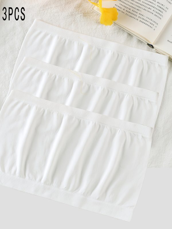 Pack of 3 High Elastic Seamless One-Word Camisole Breathable Bottoming Anti-Slip Camisole - Image 4