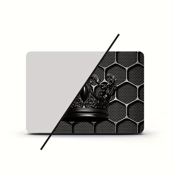 2pcs Black Crown & Sunflower 3D Laptop Light Beige Stickers - Waterproof Scratch-Resistant Vinyl, Self-Adhesive Semi-Matte Finish, Fit for Laptops, Notebooks & Netbooks (Reusable Alternative: Vinyl Wrap), Laptop Stickers, Device Customization, Hexagonal Pattern, Tech Accessories, Artistic Decals, Durable Material, Protective Decals, Tech Enthusiasts - Image 4