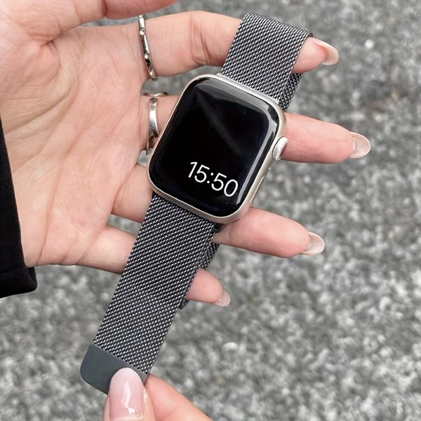 [Shiyu Milanese] Shiyu Milanese Loop Band for Apple Watch | Stainless Steel Mesh, Magnetic Clasp, Waterproof Strap | Compatible with Series 1-10 & SE, Sizes 38mm-49mm, Elegant Design for Men and Women - Image 15