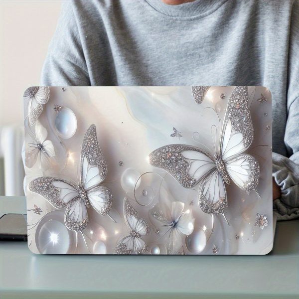 2pcs Butterfly Floral Laptop Skins, Vinyl Notebook Computer Case Stickers, Scratch-Resistant DIY Art Protective Covers, Easy to Apply & Durable Design for Notebooks - Semi-Matte Finish, Notebook Customization | Butterfly Pattern | Self-adhesive Design - Image 5