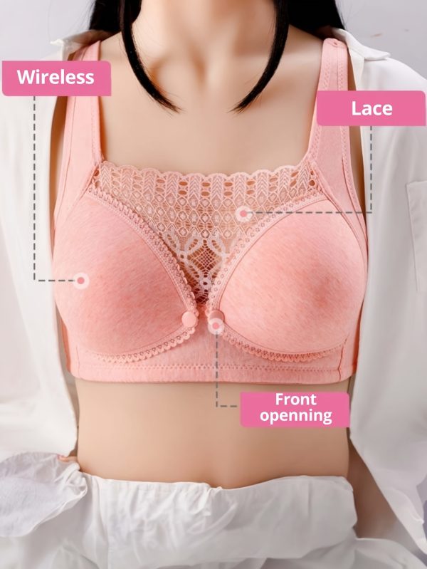 Joyncleon Women’s Maternity Nursing Bra - Comfortable, Breathable, Elegant Lace Design with Adjustable Straps & Front Closure, Light Purple, Padded for Support, Perfect for Casual Attire, Maternity Bra - Image 8