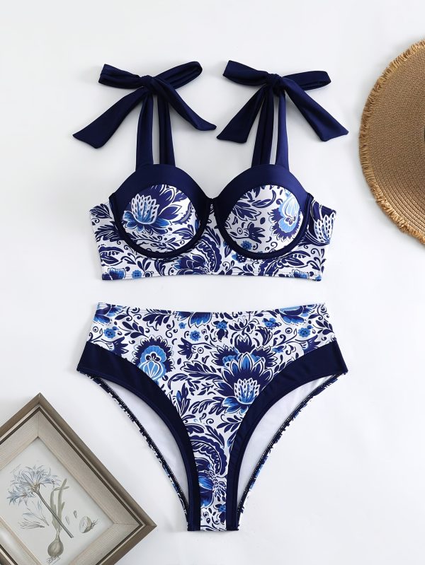 Women'S Digital Print Bow Bikini Two-Piece Set - Image 3