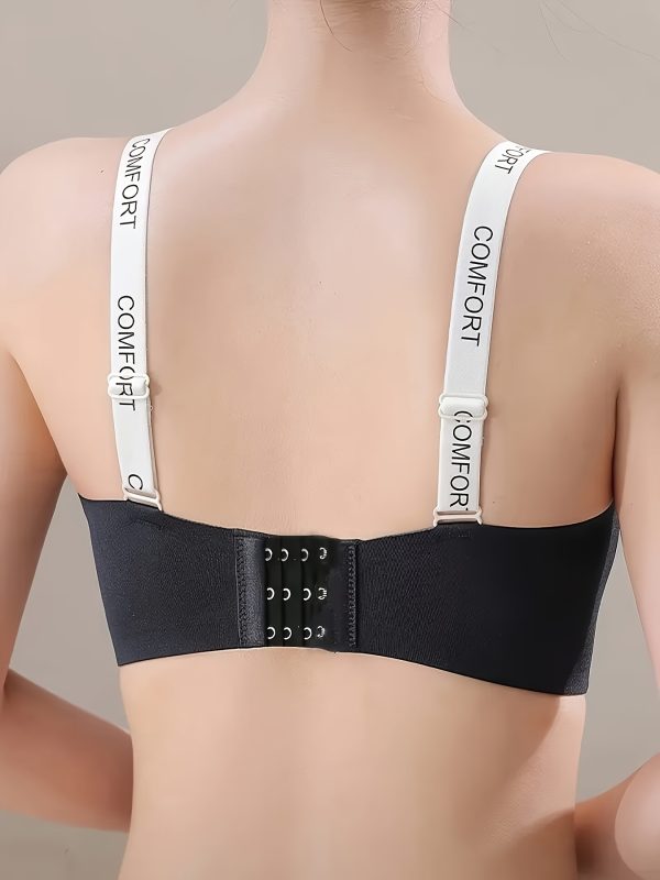 4pcs Women's Elegant Push-Up Bras - Wireless, Comfort Fit with Ruffle Detail, Non-Removable Pads, Nylon/Spandex Blend, Beige & Black, Perfect for Casual Attire - Image 2