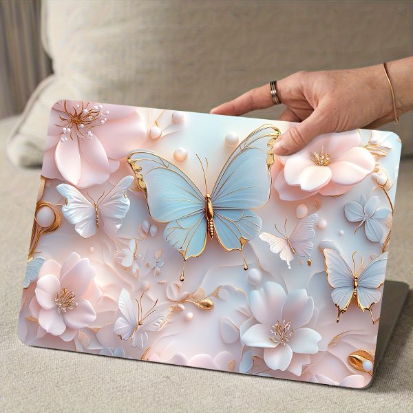 Vinyl Laptop Shell Butterfly Floral Stickers, 2pcs/Set, Scratch-Resistant DIY Art Protective Cover for Laptops - Easy to Apply and Durable Design Suitable for Laptops & Cars - Image 9