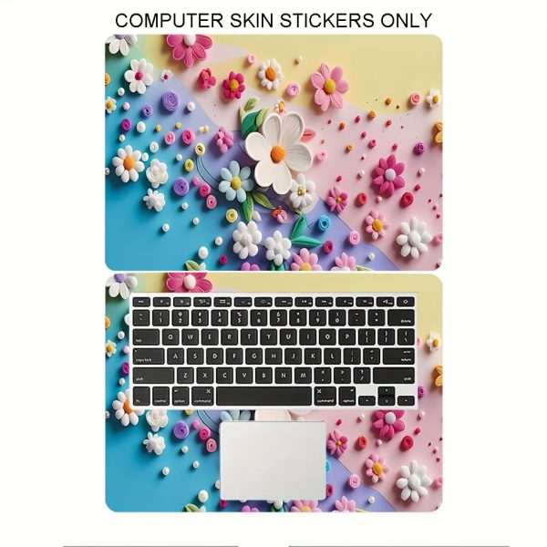 2pcs Vinyl Material, Gorgeous Flower Design Laptop Case, Anti-Scratch Laptop Case for 15.35 Inch X 10.6 Inch Laptop. Product Size: 27Cmx39Cm (10.63 Inch X 15.35Inch) - Image 8