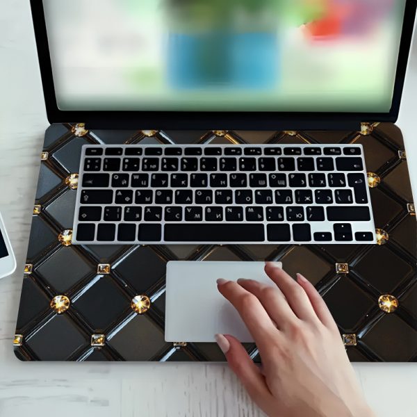 3pcs, 1 spare, No need to worry about peeling off, PVC laptop Light Beige, 38.86x26.92 cm, scratch-resistant and self-adhesive, suitable for 30.48-39.62 cm laptops - DIY customizable with Shiny Golden Theme Design - Image 3