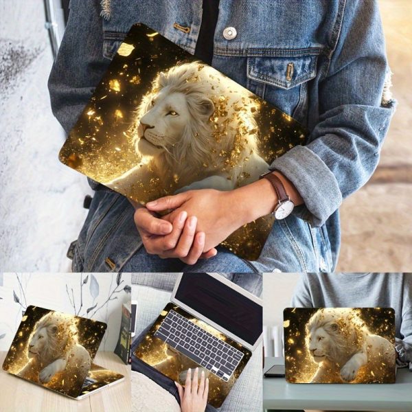 3pcs, 1pc spare, no need to be afraid of bad stickers, vinyl laptop shell Golden lion sticker, anti-scratch DIY art protective case, suitable for HP, Dell, Lenovo, Apple, Asus laptops - easy to stick and durable design Suitable for notebooks, cars, helmets, motorcycles, refrigerator decorations