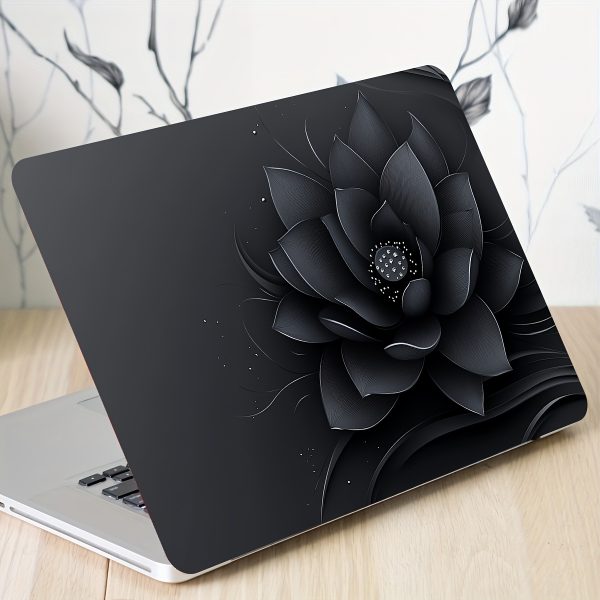 2-Pack Vinyl Laptop Skin, Black Lotus Sticker, Scratch-Resistant DIY Art Protective Cover, Compatible with HP, Dell, Lenovo, Apple, ASUS - Easy to Apply, Durable for Laptops, Cars, Helmets, Motorcycles, Fridge Decor, Cartoon Pattern, Semi-Matte Finish, Self-Adhesive Mount - Image 3
