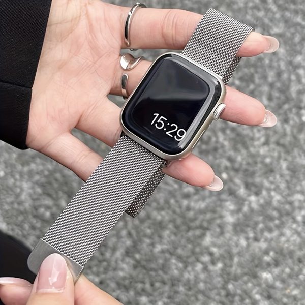 [Shiyu Milanese] Shiyu Milanese Loop Band for Apple Watch | Stainless Steel Mesh, Magnetic Clasp, Waterproof Strap | Compatible with Series 1-10 & SE, Sizes 38mm-49mm, Elegant Design for Men and Women - Image 6