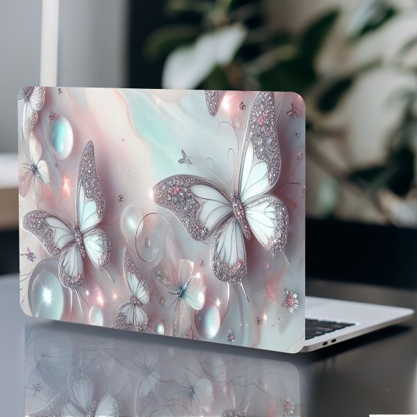 2pcs Butterfly Floral Laptop Skins, Vinyl Notebook Computer Case Stickers, Scratch-Resistant DIY Art Protective Covers, Easy to Apply & Durable Design for Notebooks - Semi-Matte Finish, Notebook Customization | Butterfly Pattern | Self-adhesive Design - Image 9
