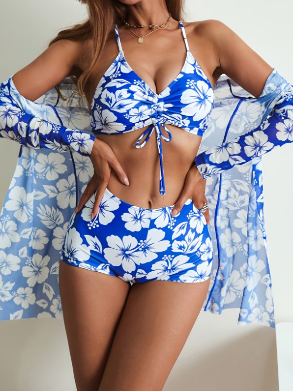 Printed Fashion Bikini Three-Piece Swimsuit