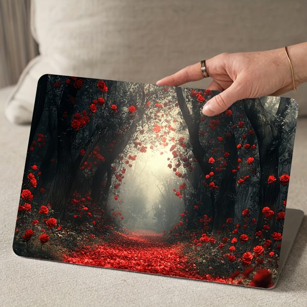 2pcs Rose Forest Laptop Art Decal Light Beige Stickers, Universal Waterproof and Scratch Resistant Laptop Skins for Laptops & Cars - Image 8