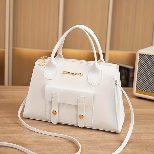 Women's Minimalist Luxury Crossbody Bag with Detachable Adjustable Strap - Compact Handbag for Travel, Shopping & Commute, Zipper Closure, 6 Colors (Khaki/Light Brown/White/Pink/Green/Black), Crossbody Purse, Commute Handbag, Modern Handbag, Sleek Design, Casual Accessory, Stylish Purse, Durable Material, Versatile Purse, Travel Essentials - Image 5