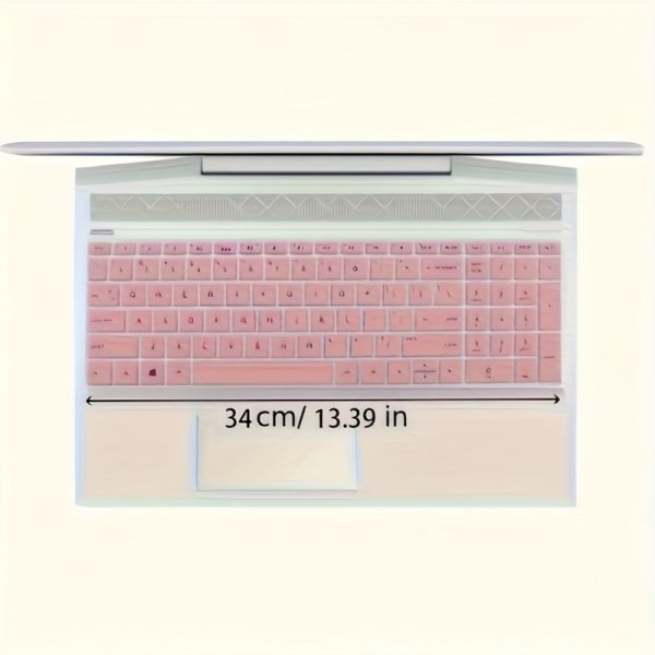 Super Cute Bear & Heart Design Waterproof Silicone Keyboard Case for HP Star 15 Series Laptops - Soft, Playful, and Durable Protection with Pink Heart Pattern, Ideal for Youngsters, Laptop Protection | Playful Design | Silicone Case, Laptop Keyboard Protector - Image 2