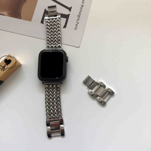 Stainless Steel Love Woven Watch Band S10 Can Be Used Compatible with 38mm 40mm 41mm 42mm 44mm 45mm 49mm Creative Summer Ins Breathable Suitable for Series 10 9 8 7 6 5 4 3 2 1 SE/Ultra Christmas Valentine'S Day Perfect Gift - Image 3