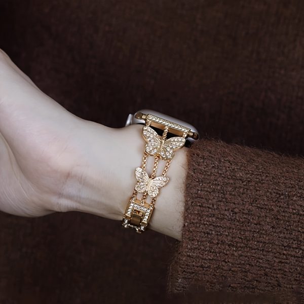 Add glory to your watch with a BIIFAKOO one double butterfly strap - Compatible with i Watch Series S10 available 9/8/7/6/5/4/3/2/1/SE/Ultra - Shiny and stylish, suitable for women 38mm 40mm 41mm 44mm 45mm 49mm - Image 13