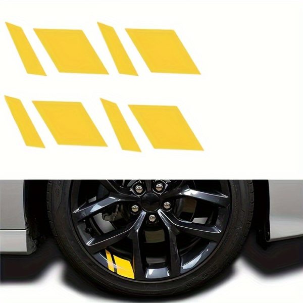 4pcs Reflective High Gloss Polyurethane Wheel Rim Decals for Enhanced Vehicle Safety, Self-Adhesive Stripes, Left Placement on Plastic Surfaces, Fantasy Space Auto Theme - Image 12