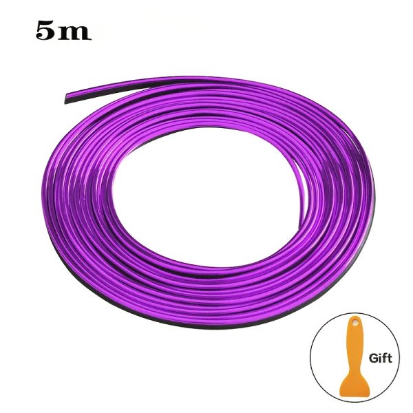 5 Meter Car Interior Strips - Elastic Easy-to-Install Dashboard and Door Decorative Kit with Installation Tools. Universal Flexible PVC Car Mold Strips, Internal Car Decoration, Dashboard Door Cover, Car Styling Decoration, Easy to Install - Image 7