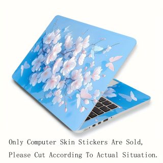 2pcs Vinyl Material, Light Blue Watercolor Butterfly Design Laptop Case, Anti-Scratch Laptop Case for 15.35 inch X 10.6 inch Laptop. Product Size: 27cmx39cm (10.63 inch x 15.35inch)