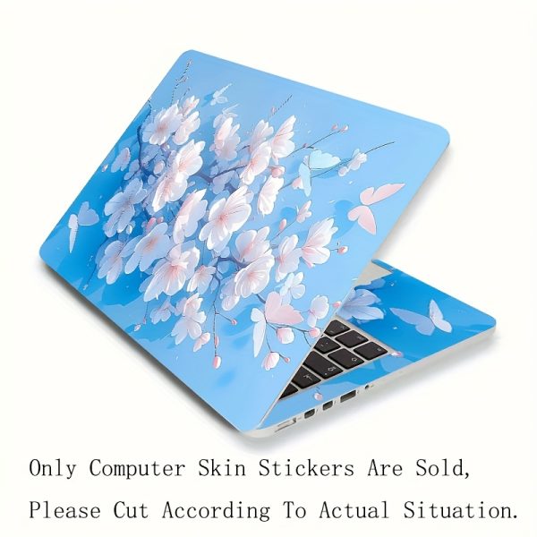 2pcs Vinyl Material, Light Blue Watercolor Butterfly Design Laptop Case, Anti-Scratch Laptop Case for 15.35 inch X 10.6 inch Laptop. Product Size: 27cmx39cm (10.63 inch x 15.35inch)